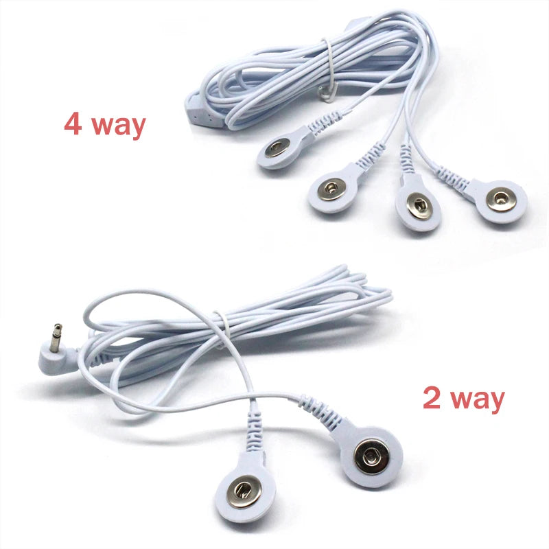 TENS Unit Lead Wire 2-Way or 4-Way Electrode Cable for Electric Massager Body Shaping Massage Equipment Tidesmit