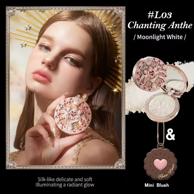 Tidesmit Flower Knows Little Angel Relief Highlighter palette face makeup texture close-up