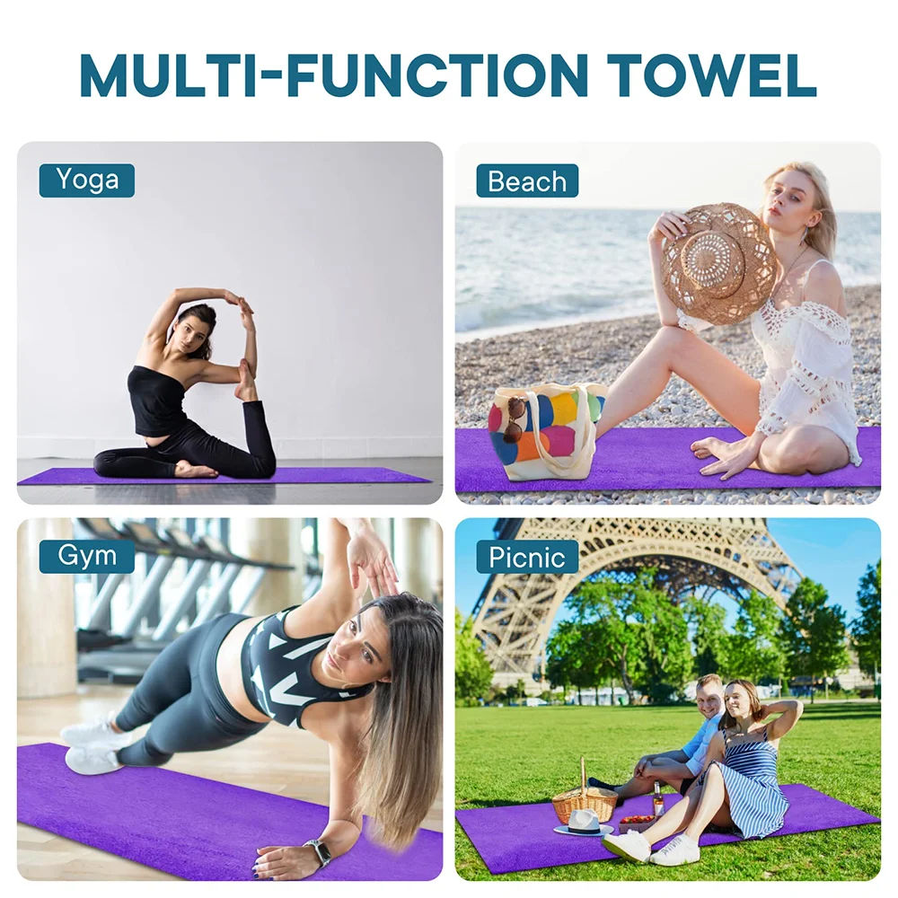 Non Slip Hot Yoga Towel Pilates Mat Yoga Blanket Sweat Absorbent Portable Fitness Meditation Mat Sports Workout Travel Blanket