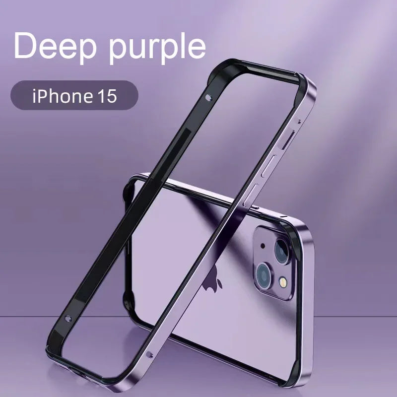 iPhone 17 Aluminum Bumper Case - Slim Military-Grade Metal Frame Purple China Mainland Tidesmit