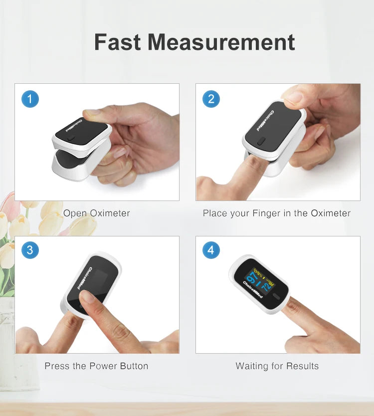 ChoiceMMed Medical Finger Pulse Oximeter Blood Oxygen Saturation Meter Heart Rate Monitor Child Pulse Oxiometer OLED Oximetro