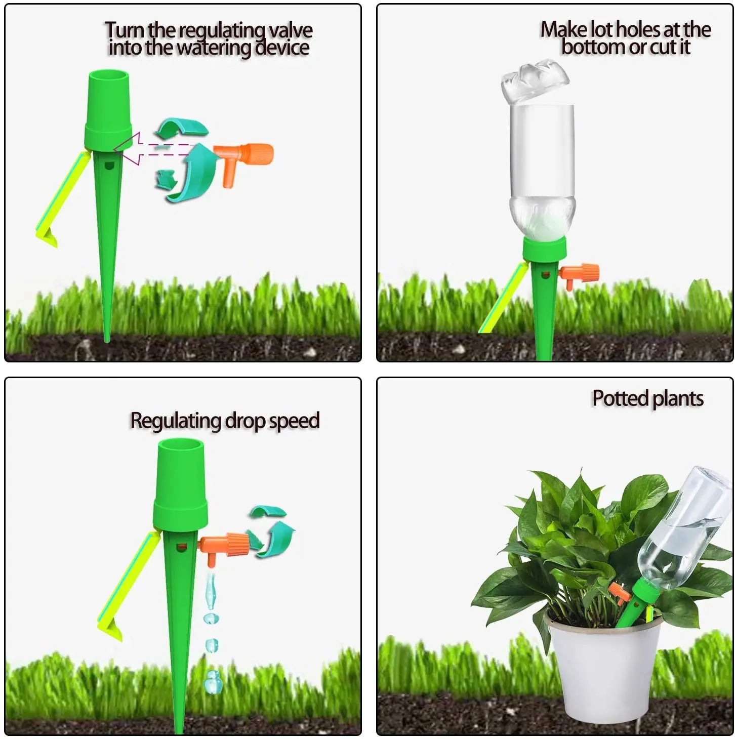 Auto Drip Irrigation System Automatic Watering Dripper Spike Garden Plants Flower Dripper Waterer Tools 1/2/4/6/12PCS