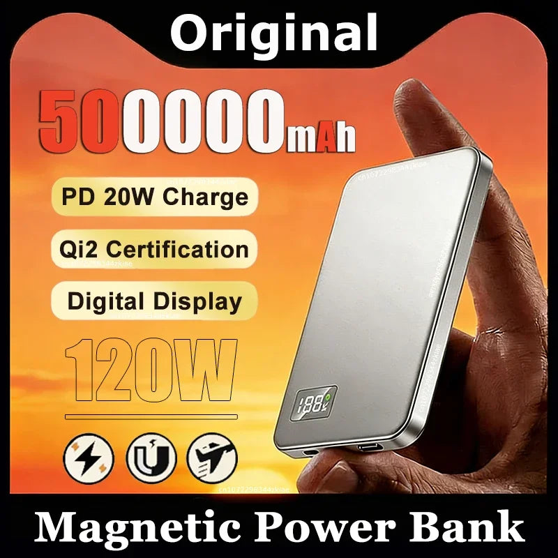 Tidesmit 50000mAh Magnetic Power Bank - 120W PD Fast Charging Portable Tidesmit