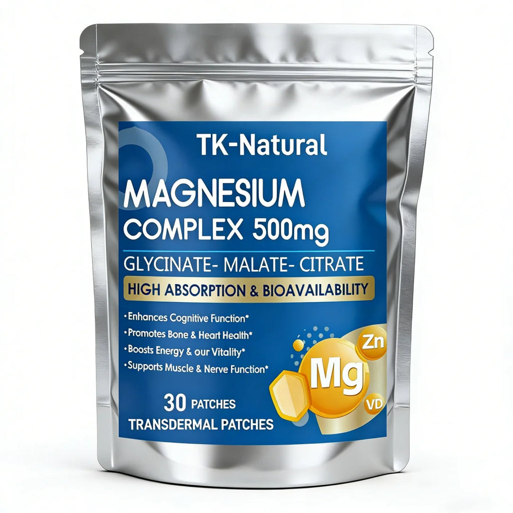 30 Patches Magnesium Complex Transdermal Patches Magnesium Malate, Citrate, and Glycinate for Bone, Heart & Muscle Support