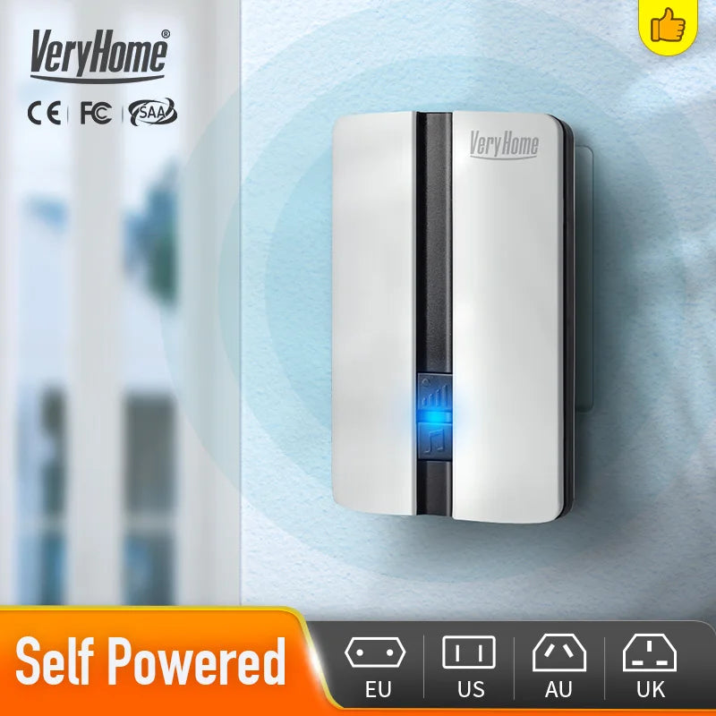 K33 Wireless Doorbell Waterproof Self-powered Button Smart Door Bell Sets Home Welcome Outdoor House Chimes  Receiver