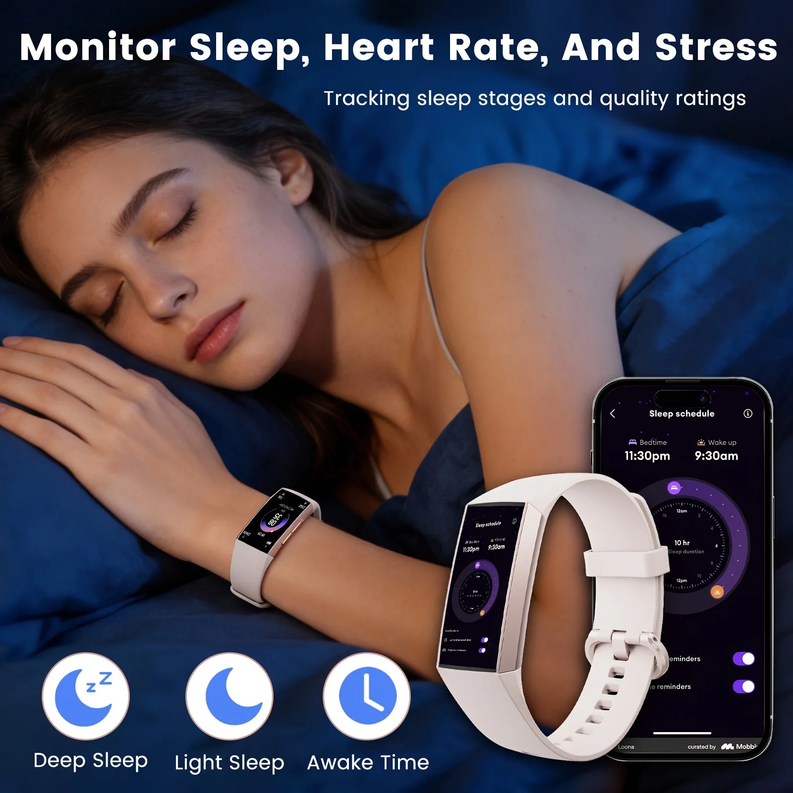 C81 Fitness Band, 1.1-inch AMOLED display smartwatch, IP68 water-resistant pedometer, suitable for both men and women.