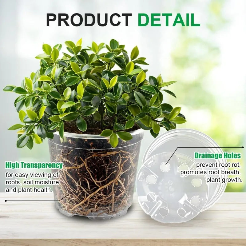 S/M/L/XL Transparent Flowerpot Plant Nursery Pot Seedling Cup Gardening Transplantation Potted Flower Pot Planter Gardening Tool