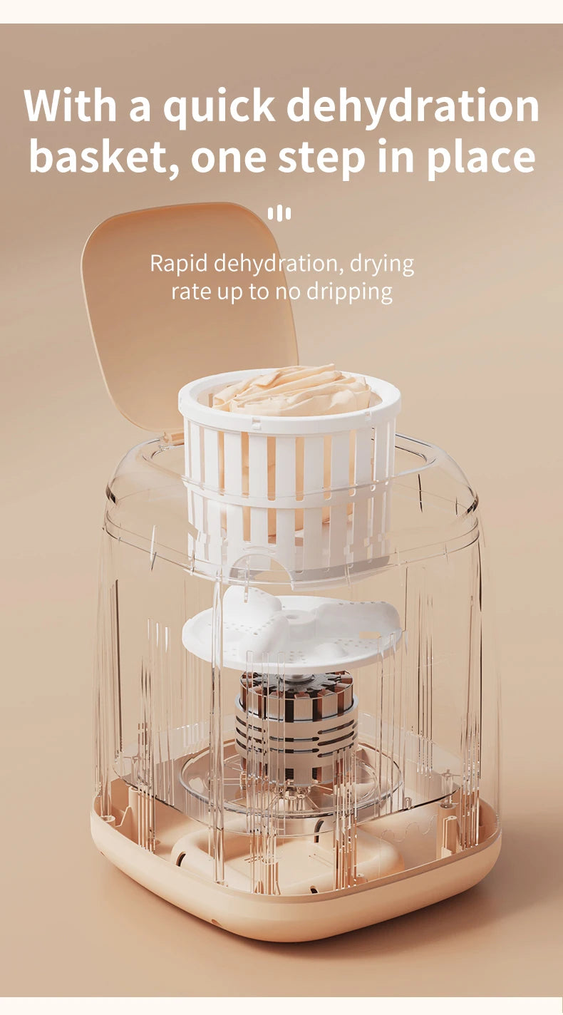 Tidesmit portable mini washing machine with spin dryer showing 3 cleaning modes for RV, camping, and dorm use.