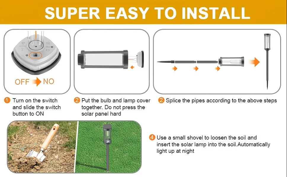 SUPER BRIGHT Solar Pathway Lights Outdoor, 8 Pack Solar Lights Outdoor, Auto On/Off, IP65 Waterproof Solar Garden Lights Solar Powered Landscape Lighting for Yard Patio Walkway Driveway Pathway