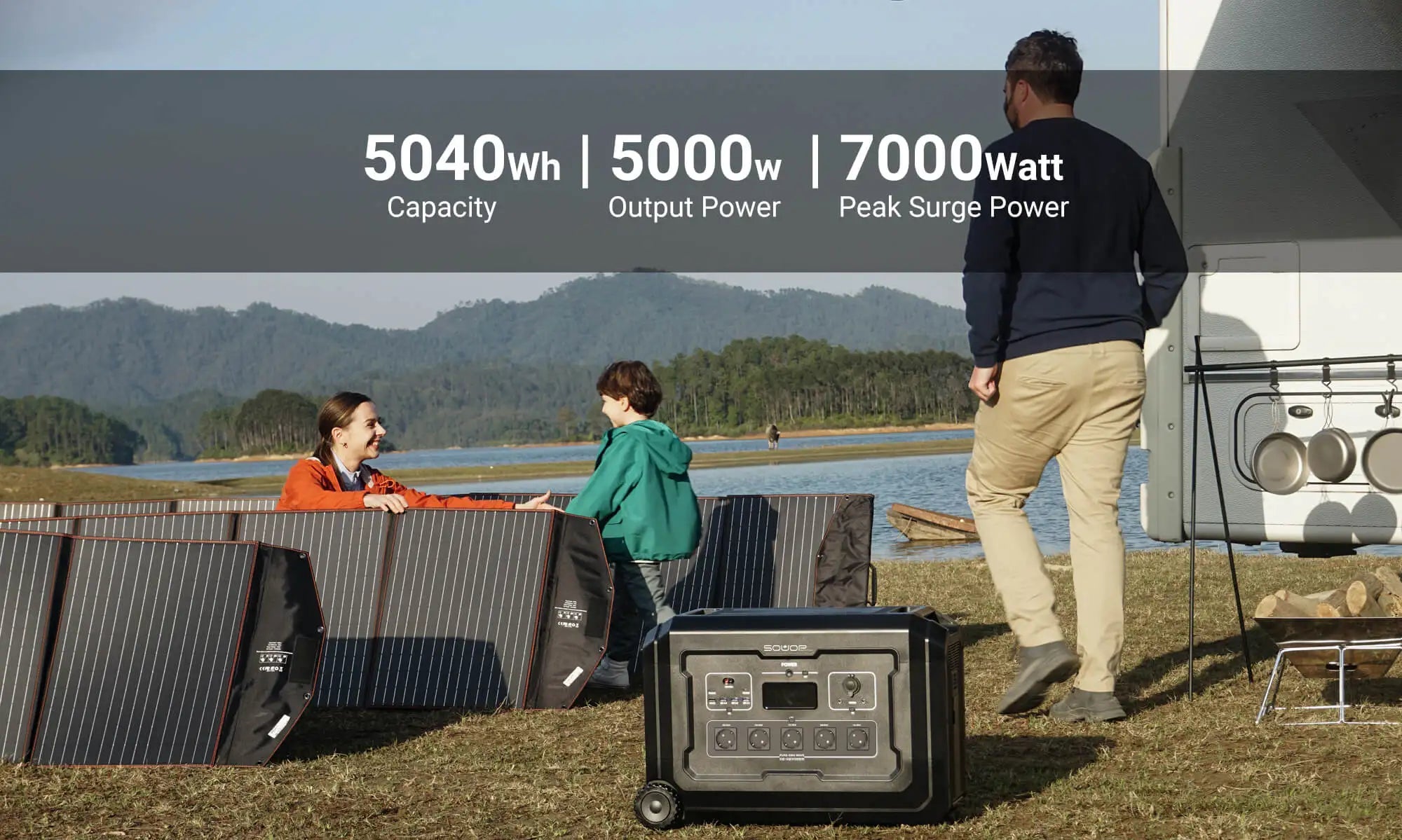 Home Storage Power Station Solar Generator Energy System Portable 5000w Charging Station