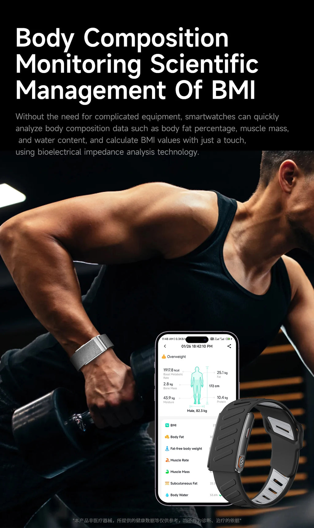 2026New Sport Fitness Tracker Smart Band Blood Oxygen Pressure Uric Acid Blood Lipid ECG Waterproof Smart Bracelet For Men Women