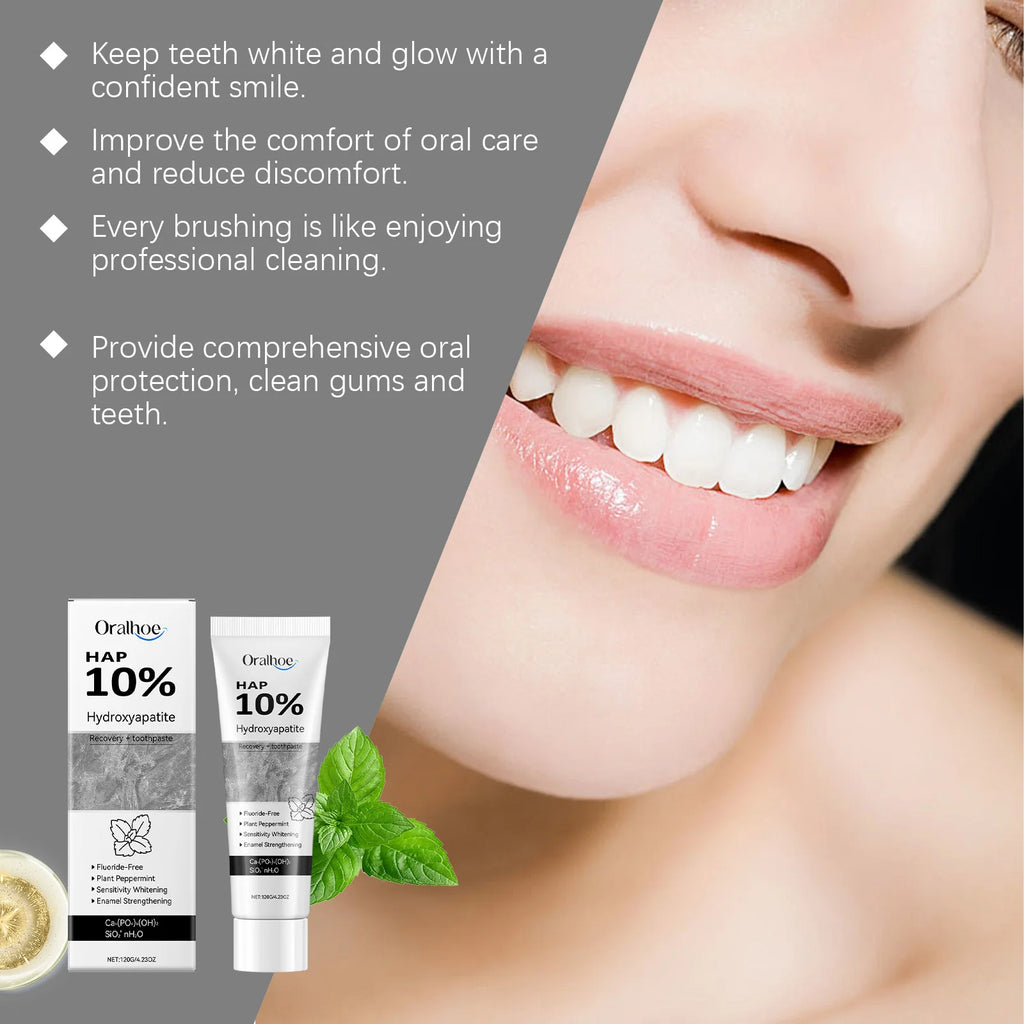 Tidesmit Hydroxyapatite whitening toothpaste for enamel repair, stain removal, and fresh breath oral hygiene.