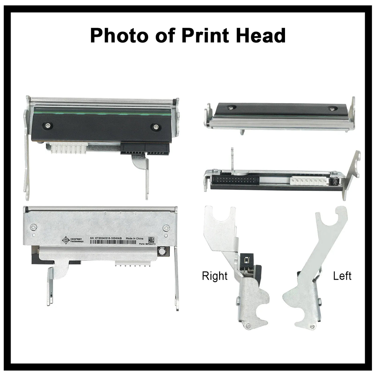 Thermal printhead kit with main unit, heat bar, and mounting brackets