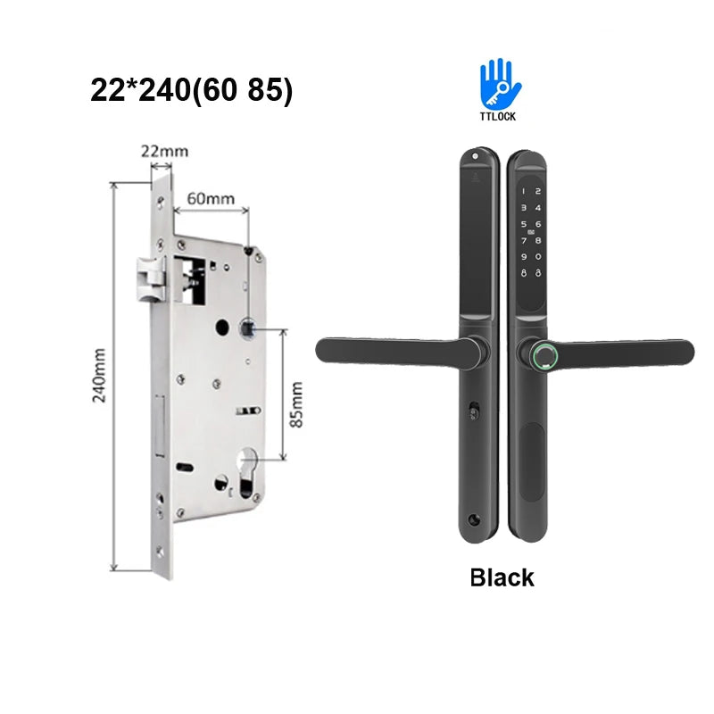 TTLock App Smart Aluminum Door Lock Waterproof Fingerprint Digital Password RFID Card Remote Electronic Sliding Glass Door Lock