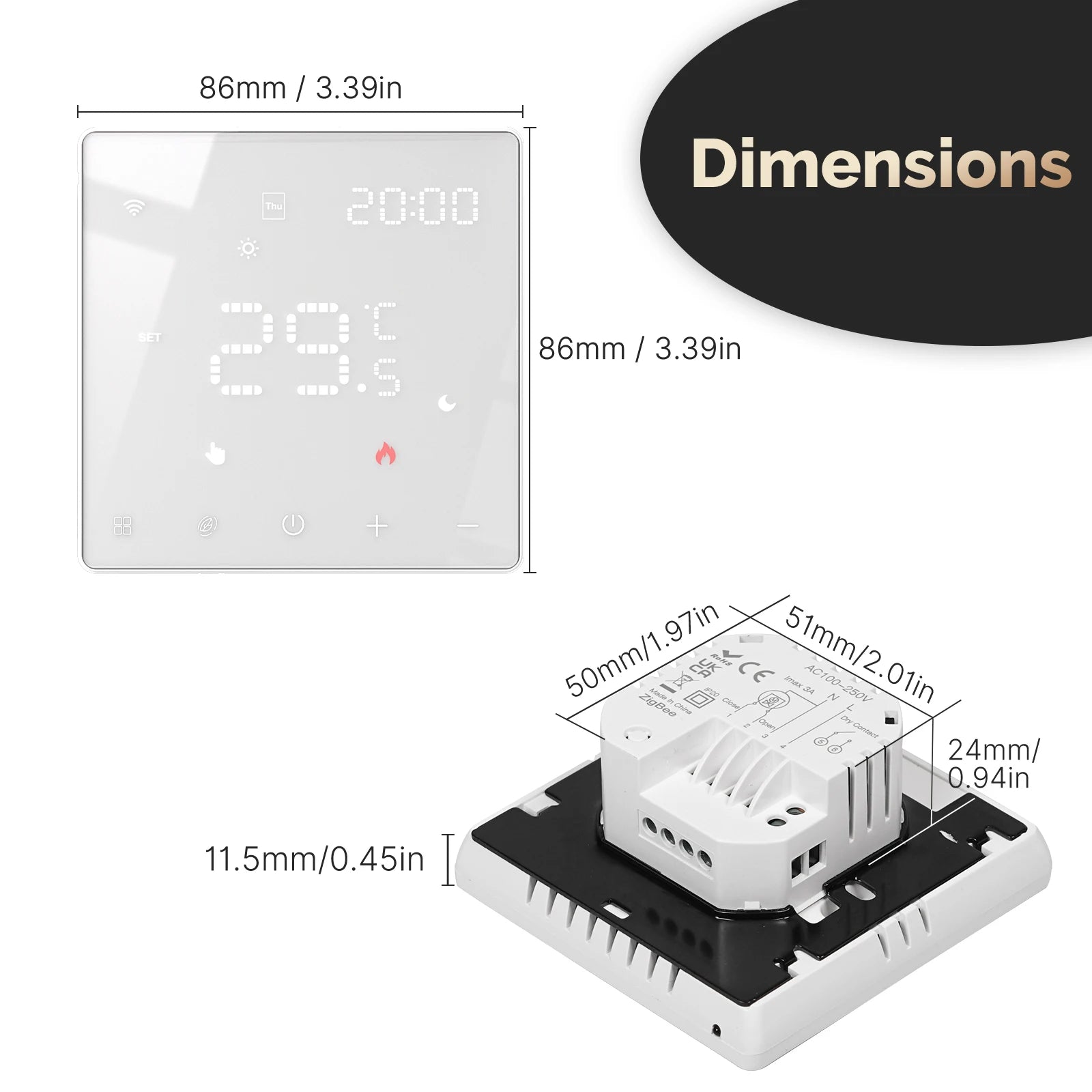MOES Smart Tuya ZigBee WiFi Thermostat Programmable Controller Water Boiler Electric Heating Works with Alexa Google Assistant
