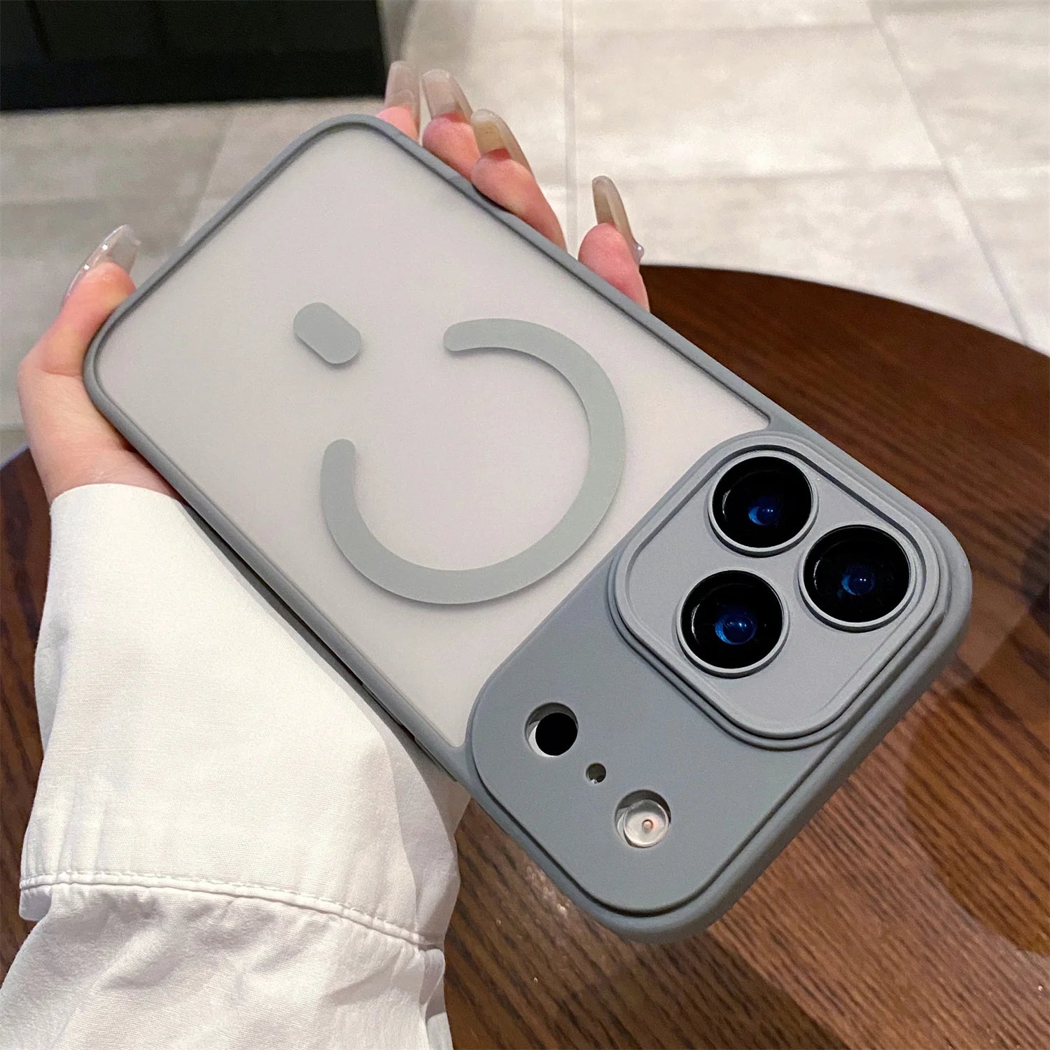 Magnetic Phone Case for iPhone 17 with Lens Protection and Slim Bumper Gray Tidesmit