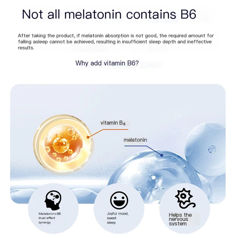 Promote Sleep, natural formula Dietary Supplement, Healthy deep sleep, permanent sleep, natural sleep,Melatonin & Vitamin B6