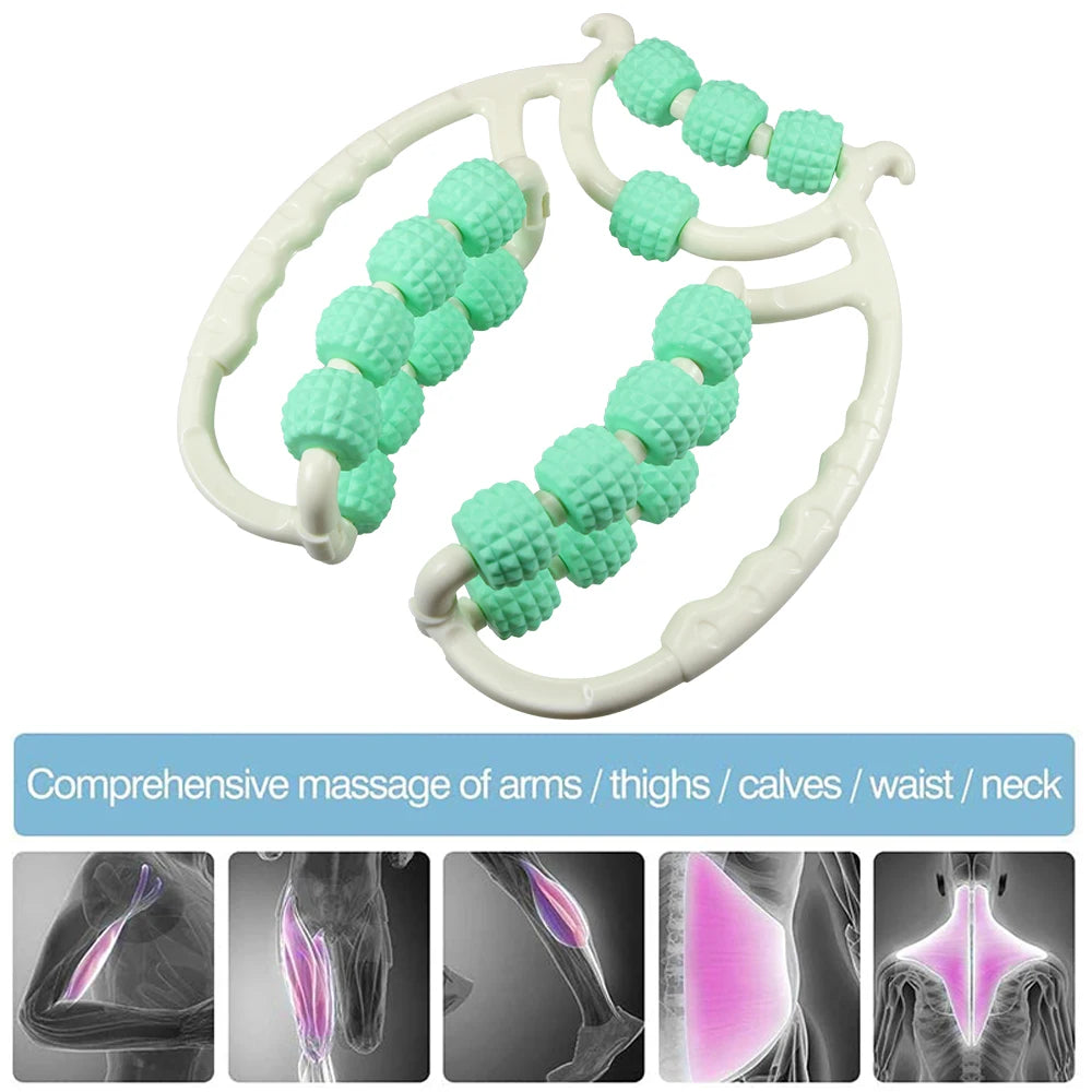 Leg Massager Roller for Cellulite Reduction - 20 Wheel Green Tidesmit Back Massage Instrument Tidesmit