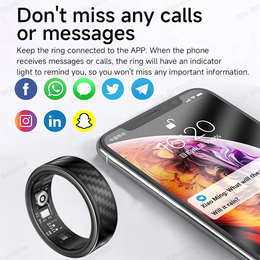 2025 Smart Ring Call Alert, Message Notification, Hand Gestures Control, Health Manager, IP68 5ATM Waterproof Ring For Men Women