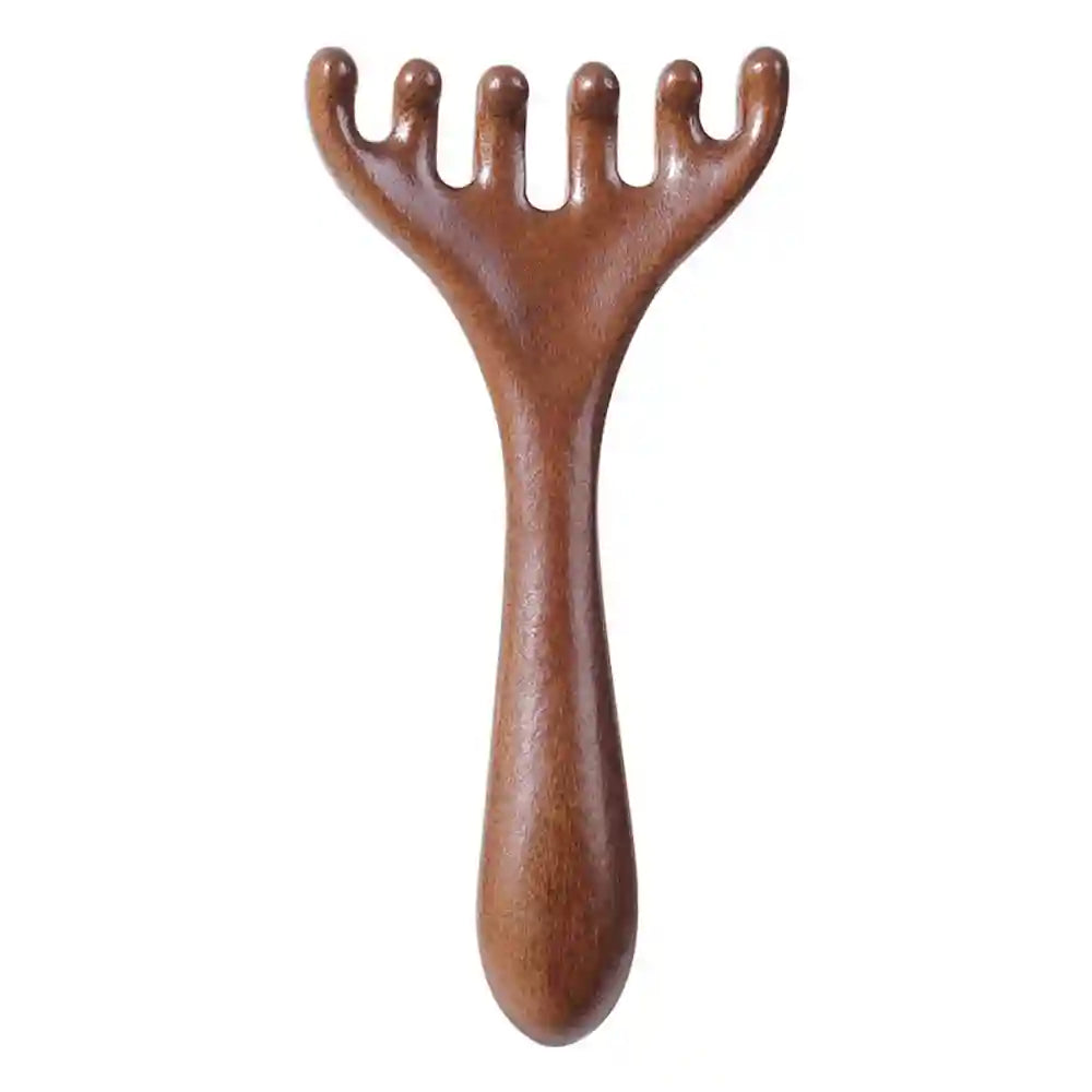 Sandalwood Facial Meridian Comb for Lymphatic Drainage | Tidesmit Massage Roller massage comb China Mainland Tidesmit