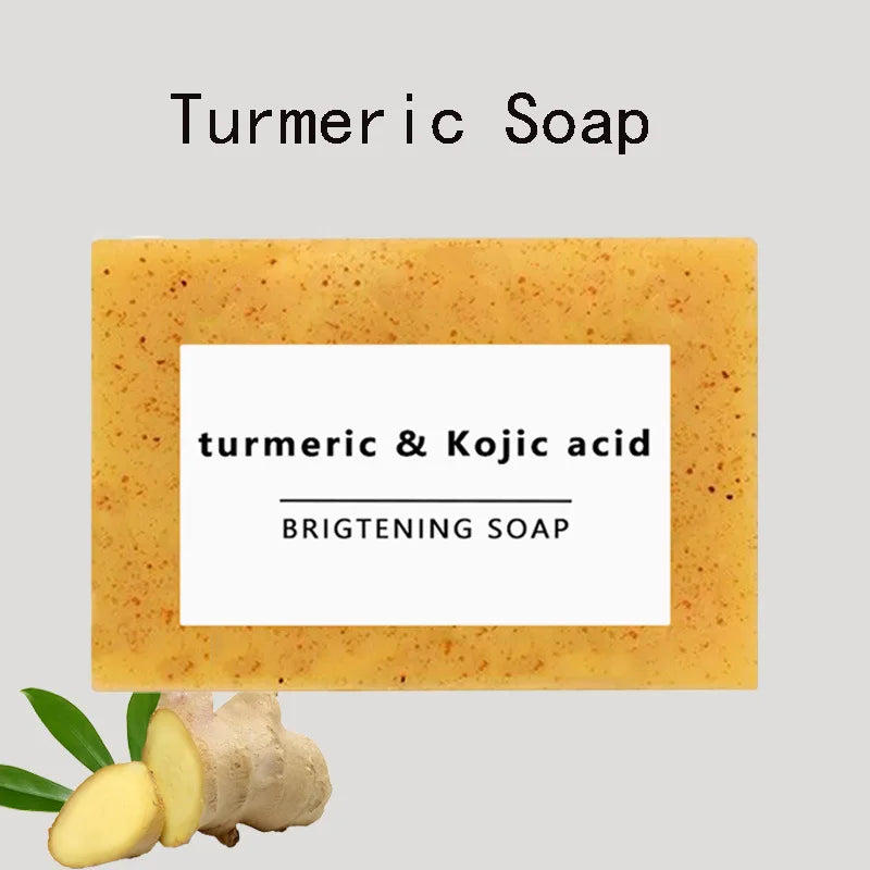1PCS/2PCS/3PCS/5PCS Turmeric Soap Hand Made Face Soap Tender Skincare Beauty Body Cleaning Essential Oil Soap