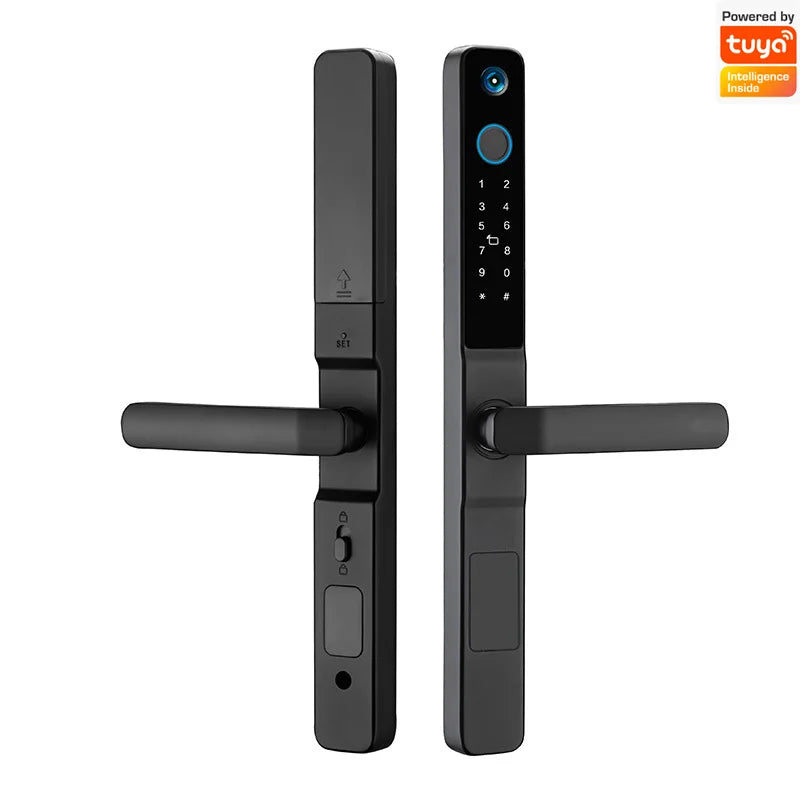 Peephole Camera Smart Aluminum Lock Euro 3592 Mortise Waterproof Tuya Wifi Fingerprint Digital Lock of UPVC Grill Sliding Door