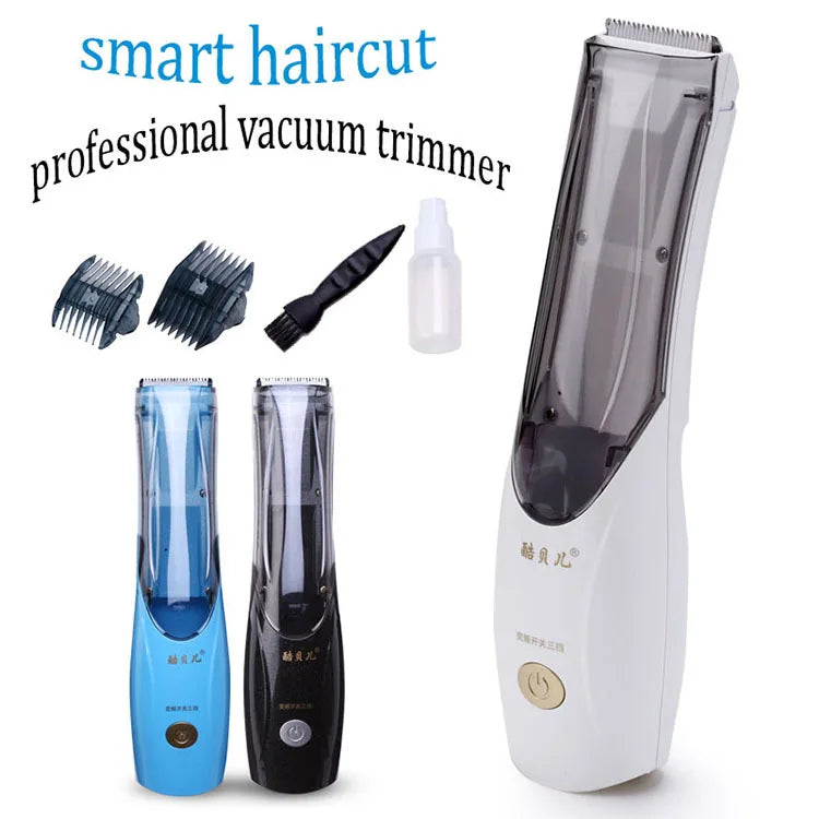 Portable 3-speed rechargeable pet vacuum hair clipper for mess-free dog and cat grooming, includes attachments.
