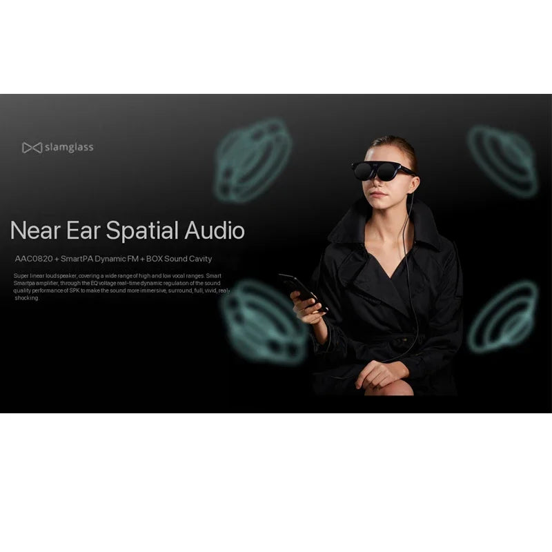 Smart VR Glasses 50° FOV - Blue Private Cinema Headset by Tidesmit Tidesmit