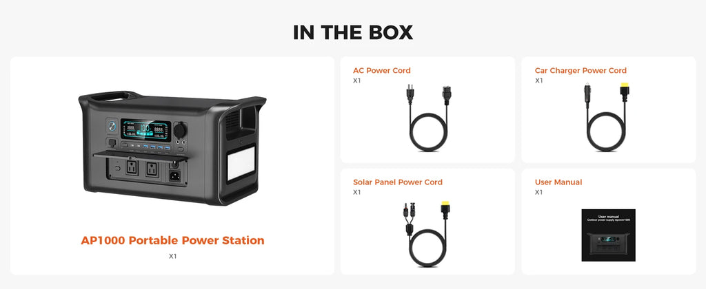 CTOLITY AP1000 1800W 1024WH Portable UPS Power Station LiFePO4 Battery AP400 500W 345WH Solar Generator Outdoor Power Supply