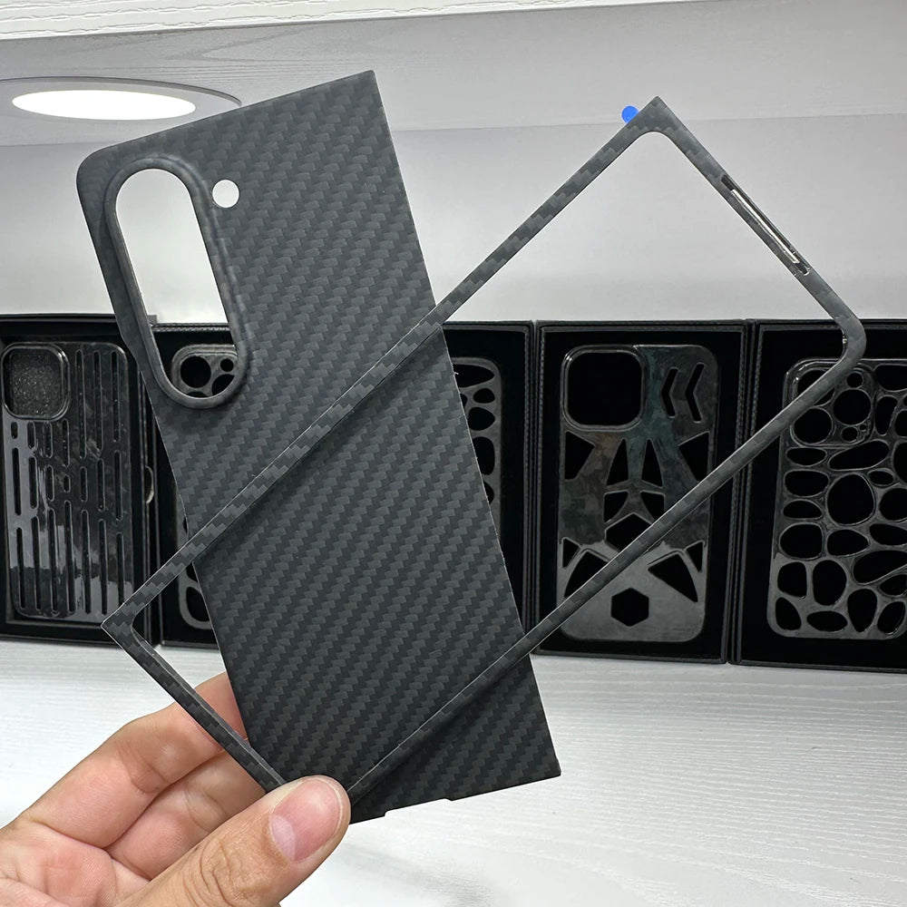 Samsung Galaxy Z Fold 6 Carbon Fiber Case | Ultra-Thin Aramid Cover Black(Big hole)set China Mainland Tidesmit