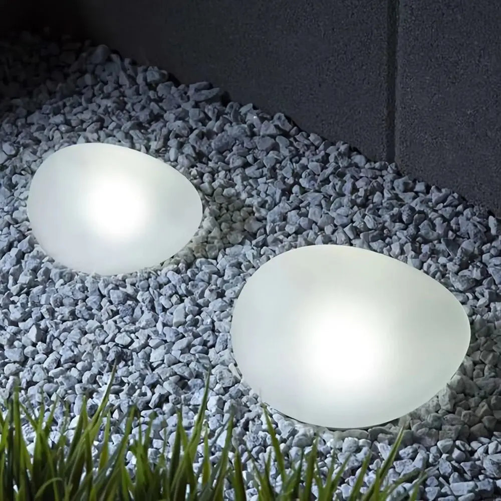 Solar Stone Light Frosted Glass Ground Lamp Outdoor Waterproof Lantern for Garden Green Light Lawn Courtyard Decorative Lamp