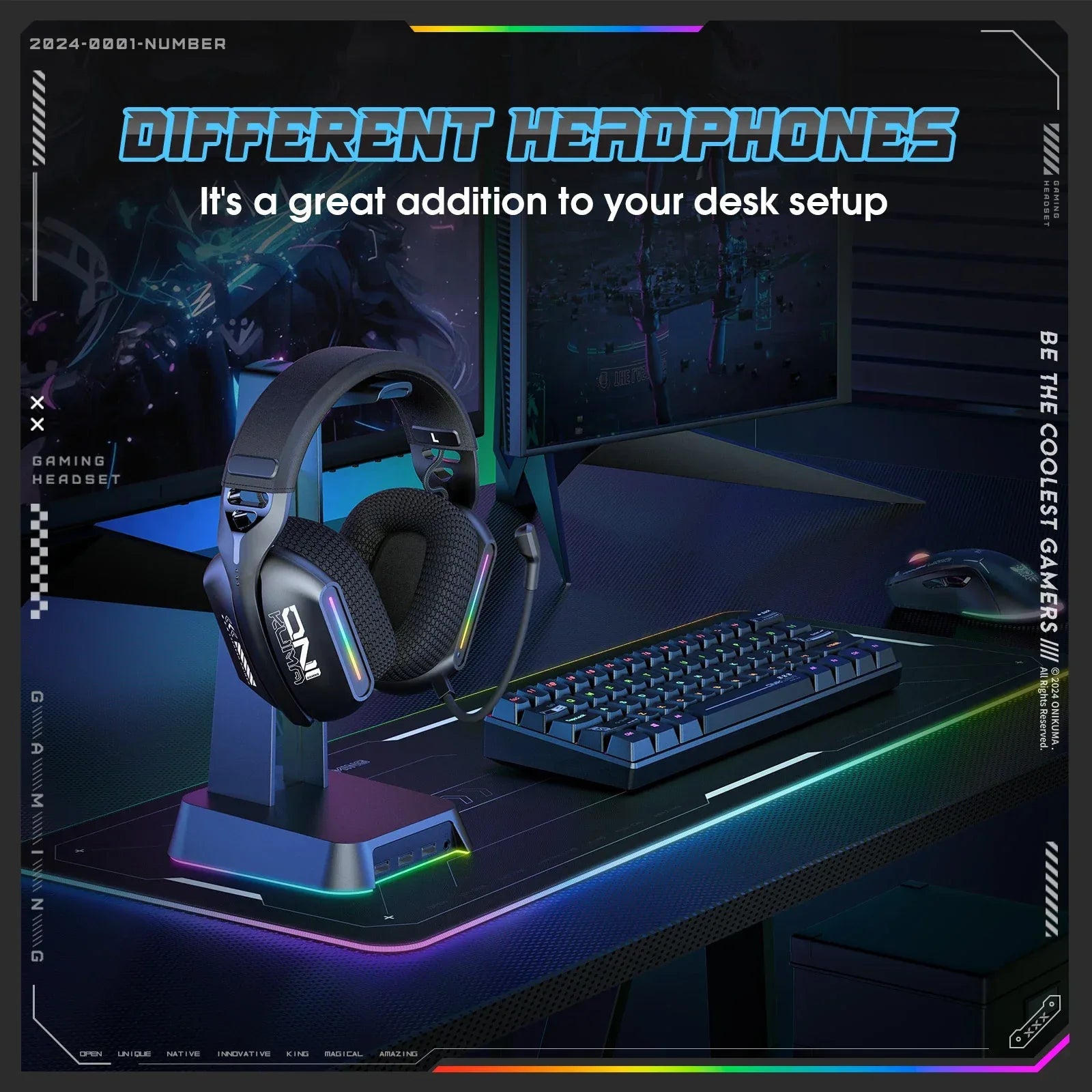 Wireless Gaming Headset Tidesmit GT808 Bluetooth RGB Mic Tidesmit