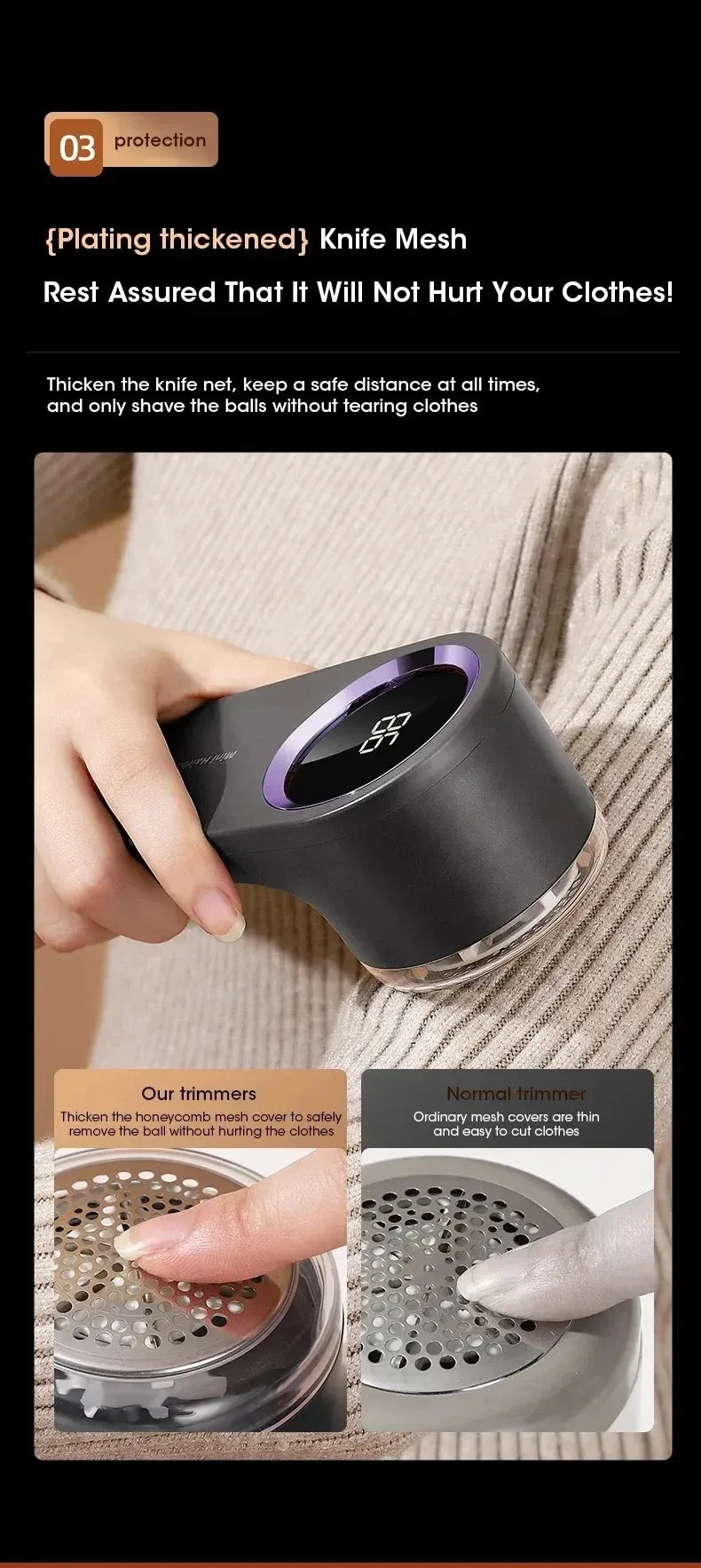 Tidesmit Portable Electric Fabric Shaver with LED Display