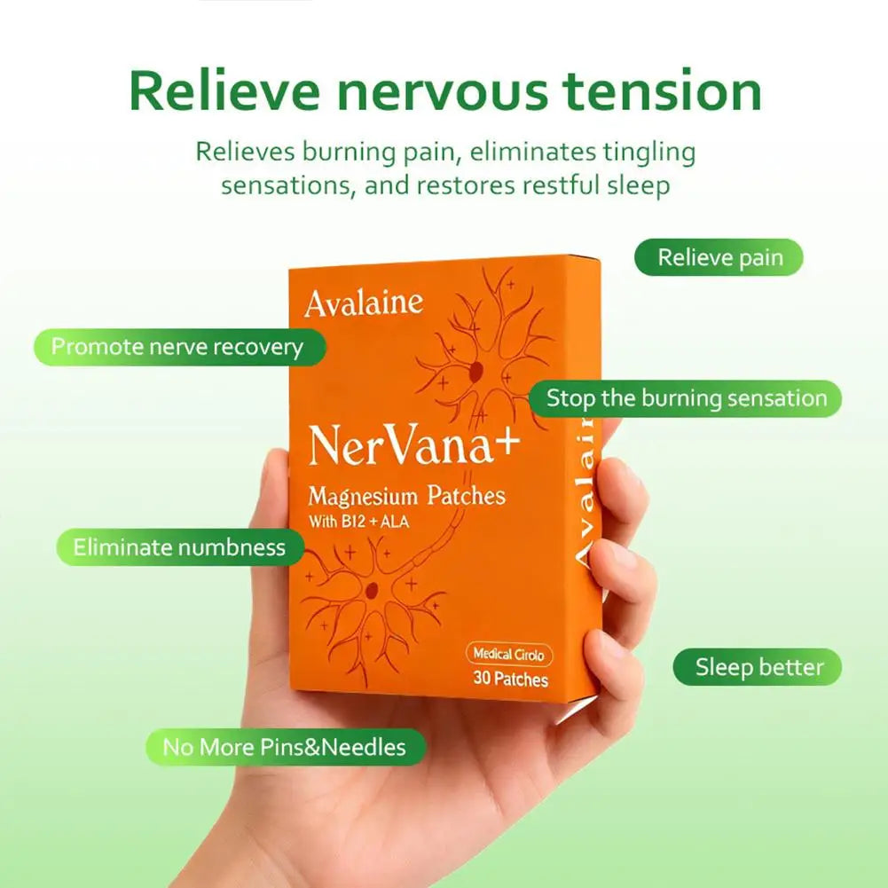 Avalaine NerVana+ Magnesium Patches 1/3/5/10pcs With B12 ALA Body Care Relaxation Support Patches Natural Calming Relax Aid