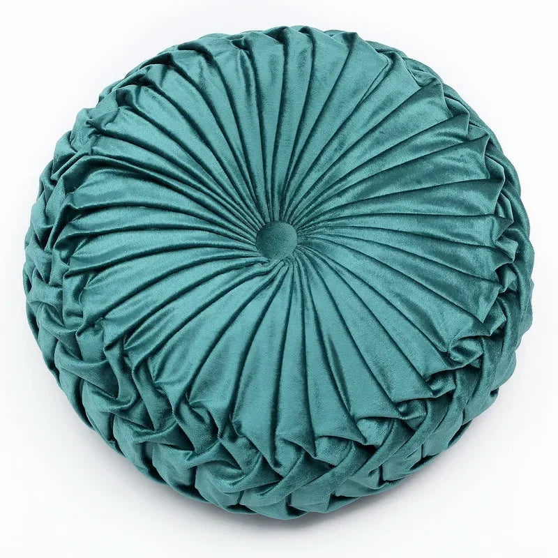 Light Luxury Solid Color Dutch Plush Pumpkin Sofa Pillow Handsewn Wheel Shape Chair Waist Pillow Cushion