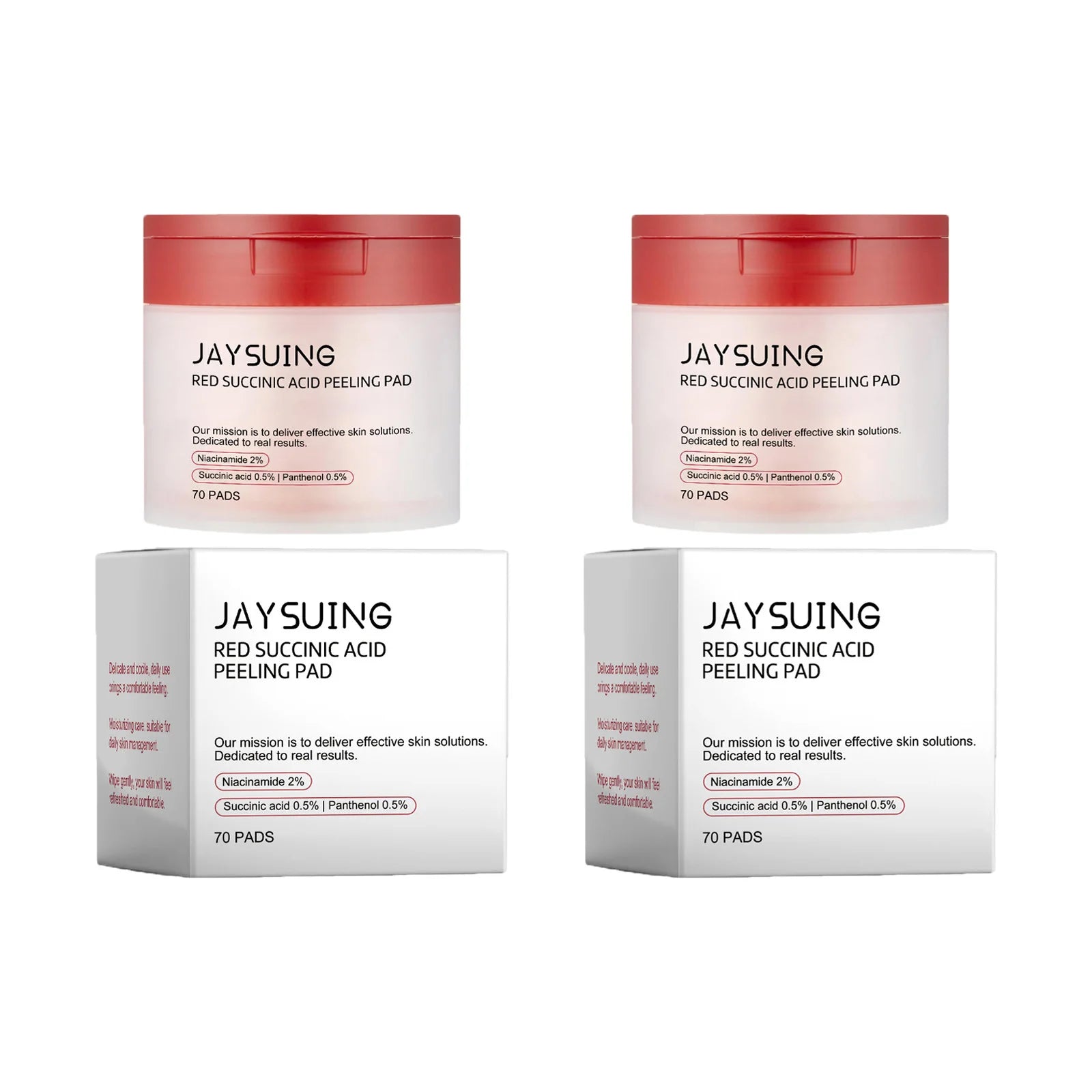 Succinic Acid Peeling Pads - Gentle Exfoliating Facial Treatment Scrubs Treatments 140pads Boxed Tidesmit
