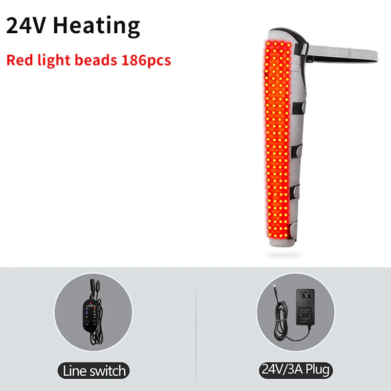 Red Light Heating Pad for Leg Pain - 24V Heated Support for Recovery Massage Cushion 24V-Heating Tidesmit