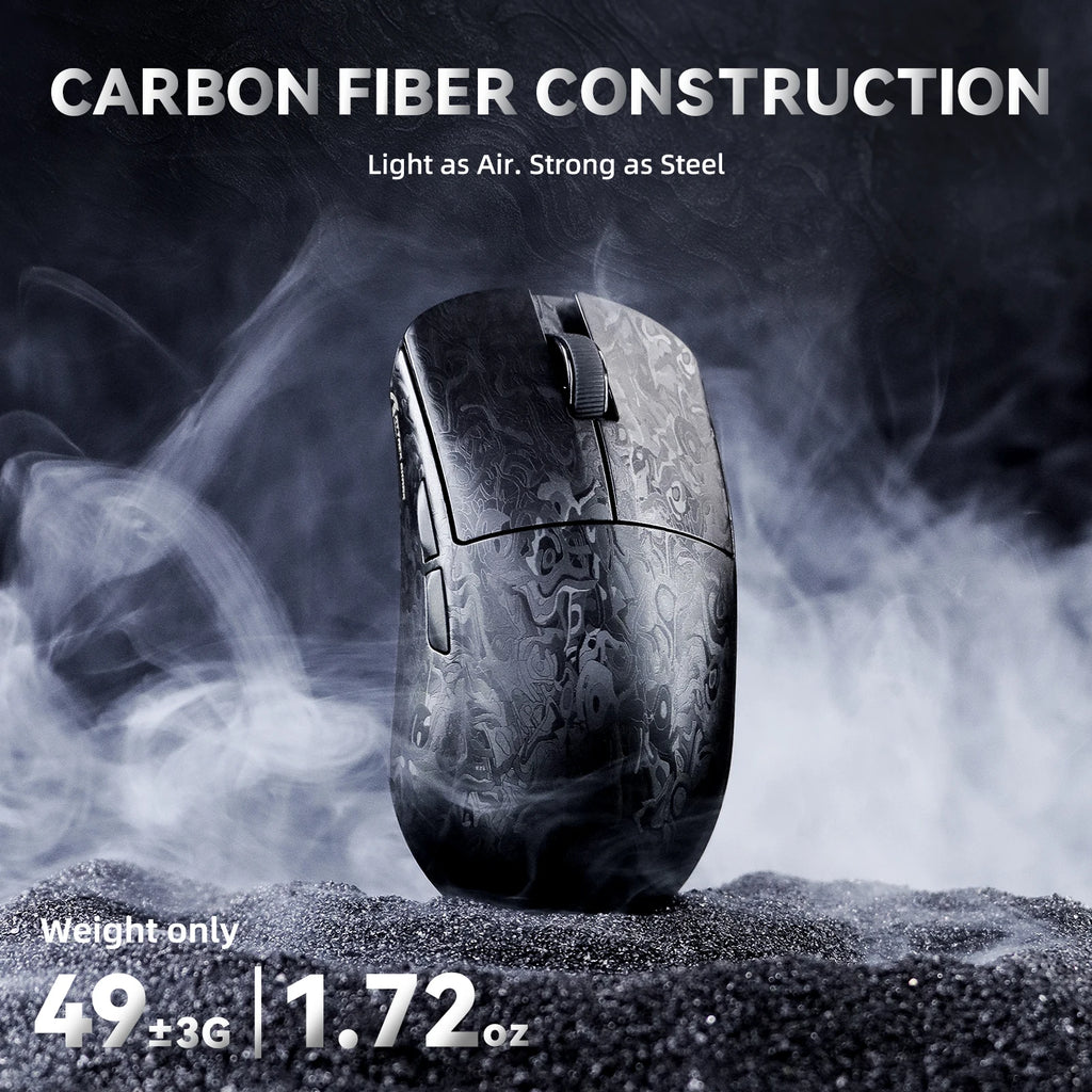 ATTACK SHARK R11 Ultra 8K Carbon Fiber Wireless Gaming Mouse,PAW3950MAX 42K DPI Sensor,49g Superlight Ergonomic Computer Mice
