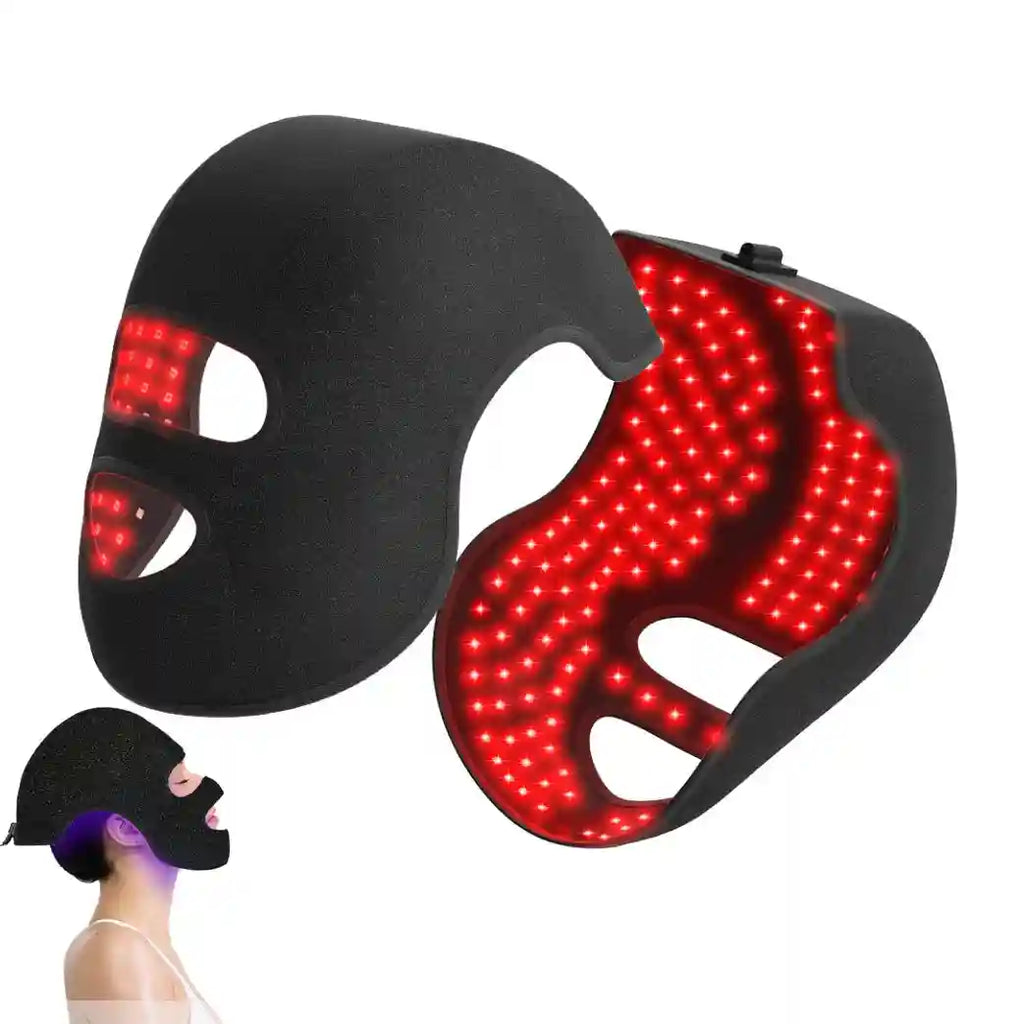4-color LED light therapy hat and face mask for hair growth and anti-aging skin rejuvenation with red light LLLT.