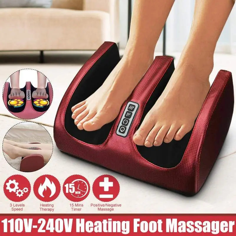 Electric Foot Massager with Shiatsu Heat - Portable Wellness Tool Relaxation Treatment Tidesmit