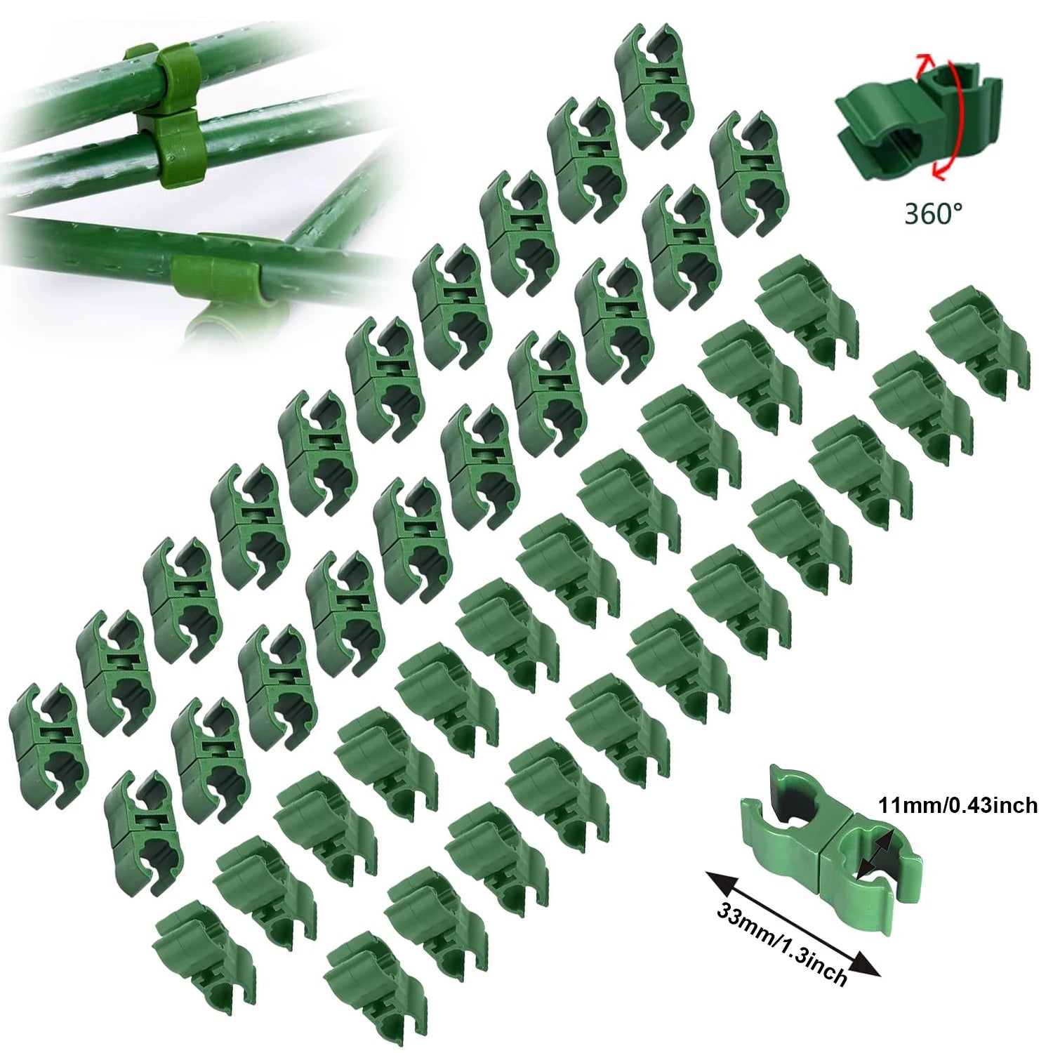 10-Pack Plant Support Universal Plastic Clips 8/11/16/20mm Diameter Fasteners Adjustable Accessories Adjustable Plant Clips