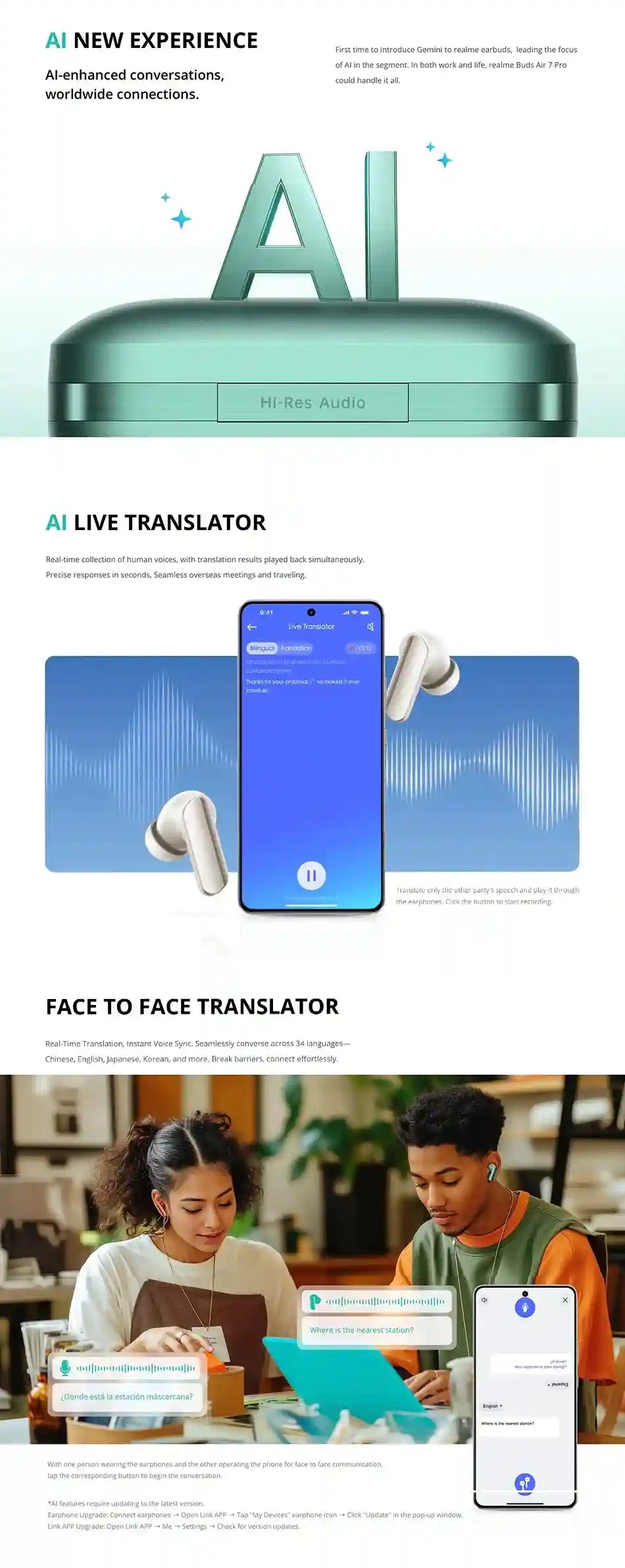 Realme Buds Air 7 Pro Wireless Earbuds - 53dB Active Noise Cancelling Tidesmit