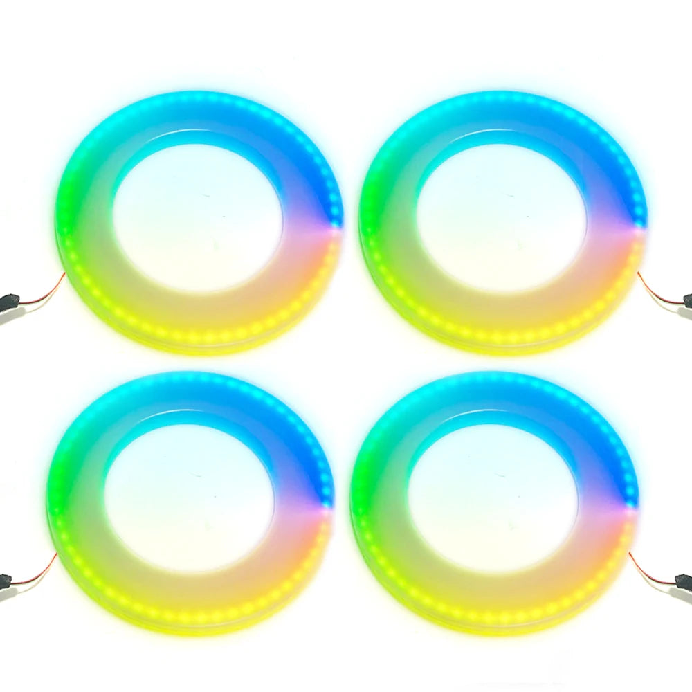 RGB Car Ambient Light Kit | App-Controlled Acrylic Fiber Optic System 4pcs horn light Tidesmit