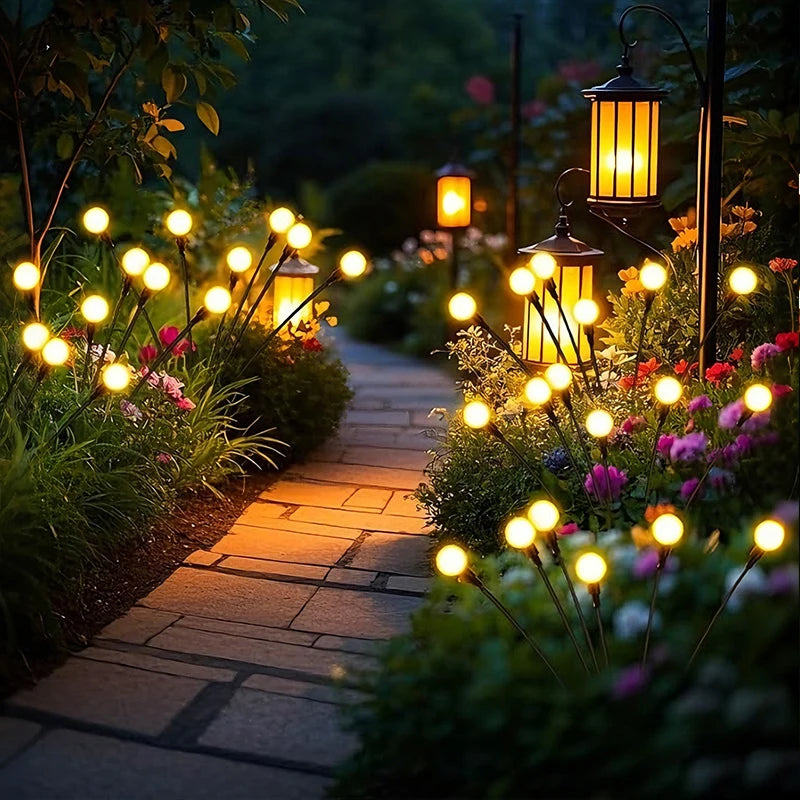 Solar Firefly Ground Spike Light LEDs Waterproof Outdoor Courtyard Sway Light for Lawn Garden Pathway Decor Landscape Lighting