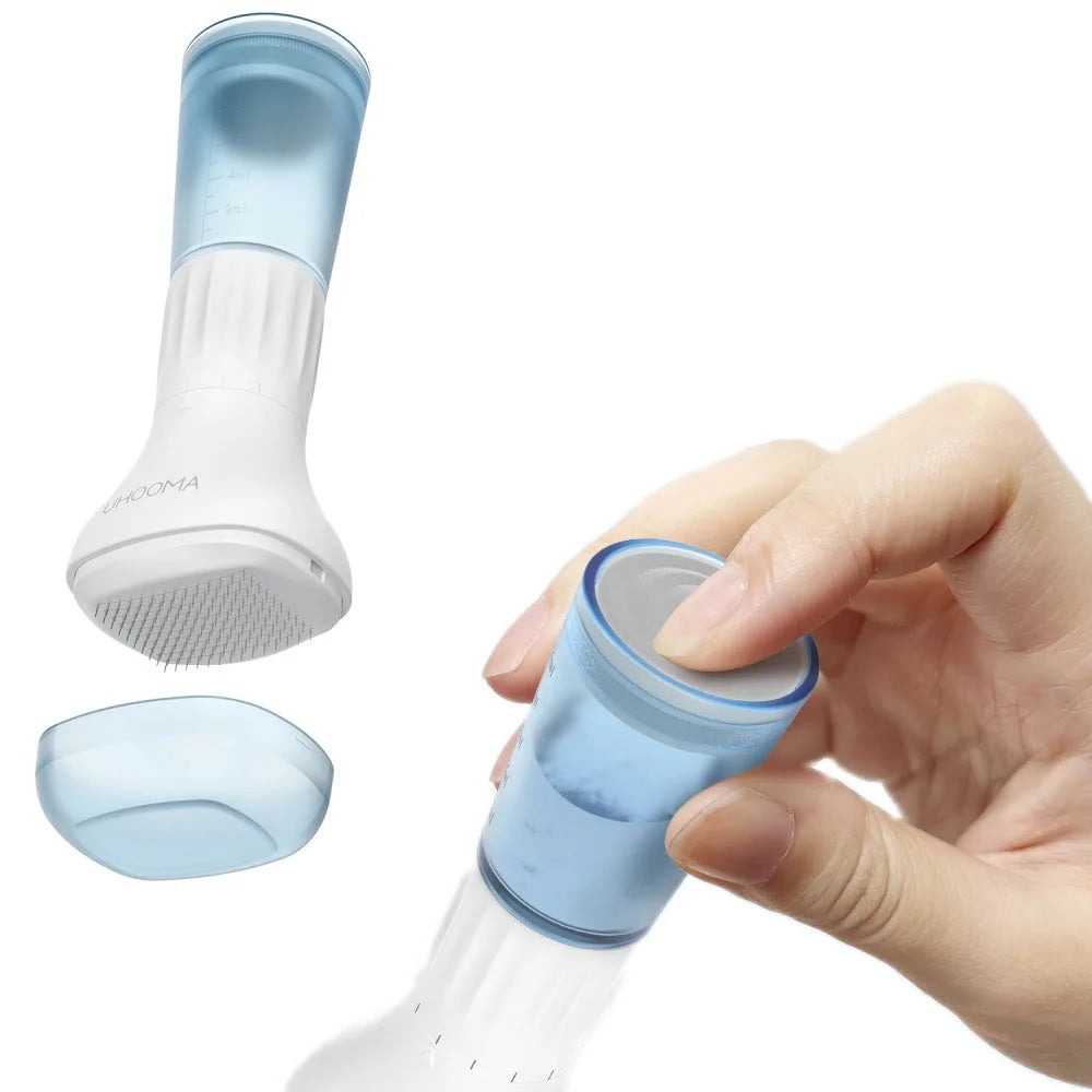 S2 140-pin derma stamp with serum container for hair regrowth and facial skin care, featuring adjustable needles.