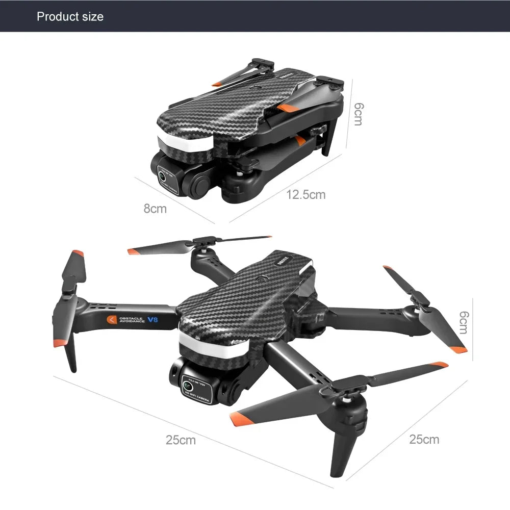 8K Camera Drone with Obstacle Avoidance - Foldable GPS Quadcopter Tidesmit