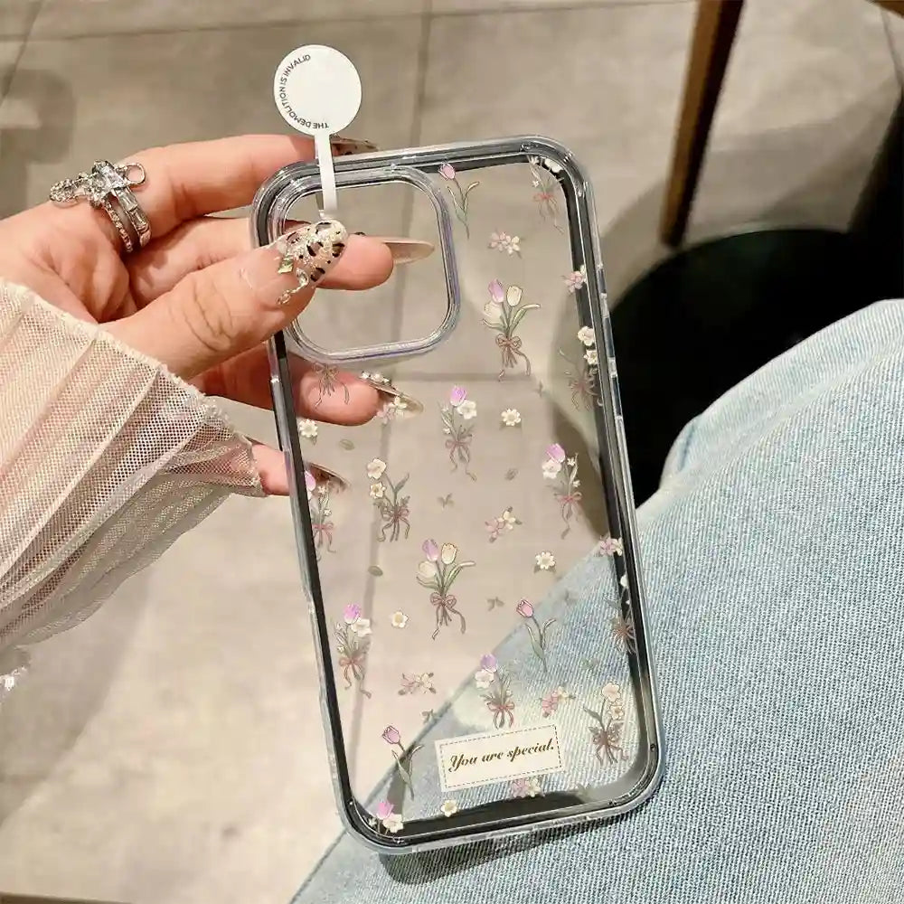 Floral iPhone 15 Pro Case - Slim Shock-Absorbing Cover with Drop Protection 1NG49 Tidesmit