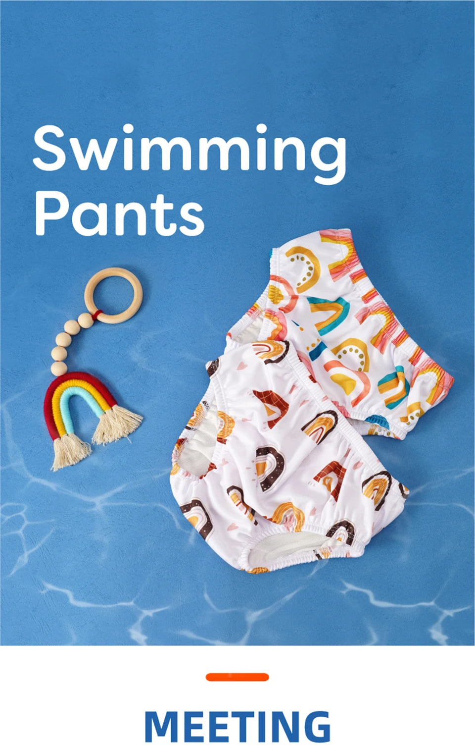 Happyflute Baby Breathable Swimming Pants For Boys And Girls Cartoon Swimming Diaper Comfortable Swimming Nappy Pants For 6-15KG
