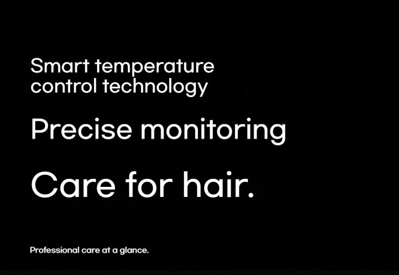 High-speed hair dryer with intelligent temperature control for professional, healthy hair care and precise heat monitoring.