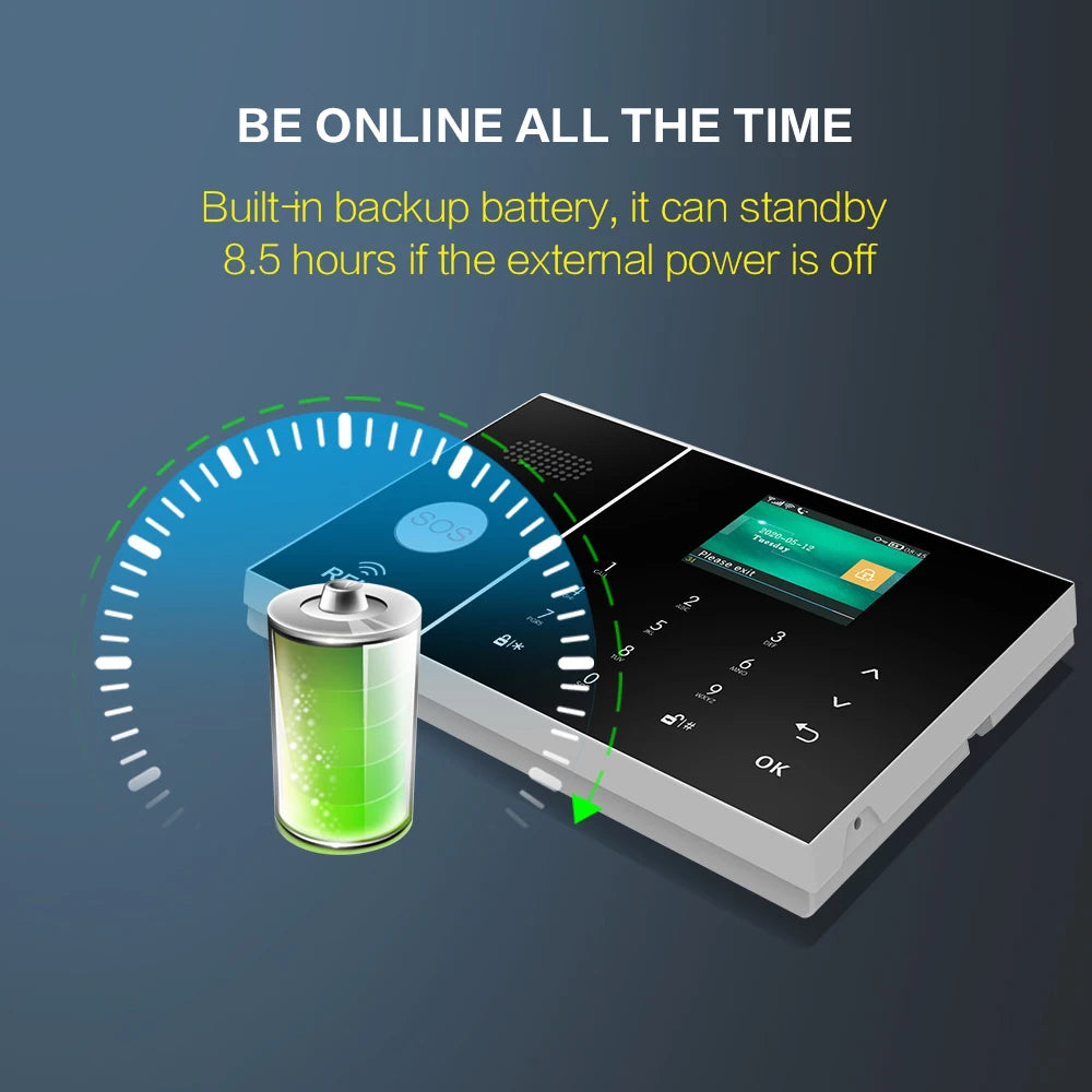 Smart Home Alarm System WiFi GSM with Tuya App Control - EU Plug Tidesmit